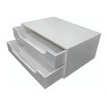 Organizador 2 Gavetas Branco Folha Sulfite A4 Base Monitor Decor