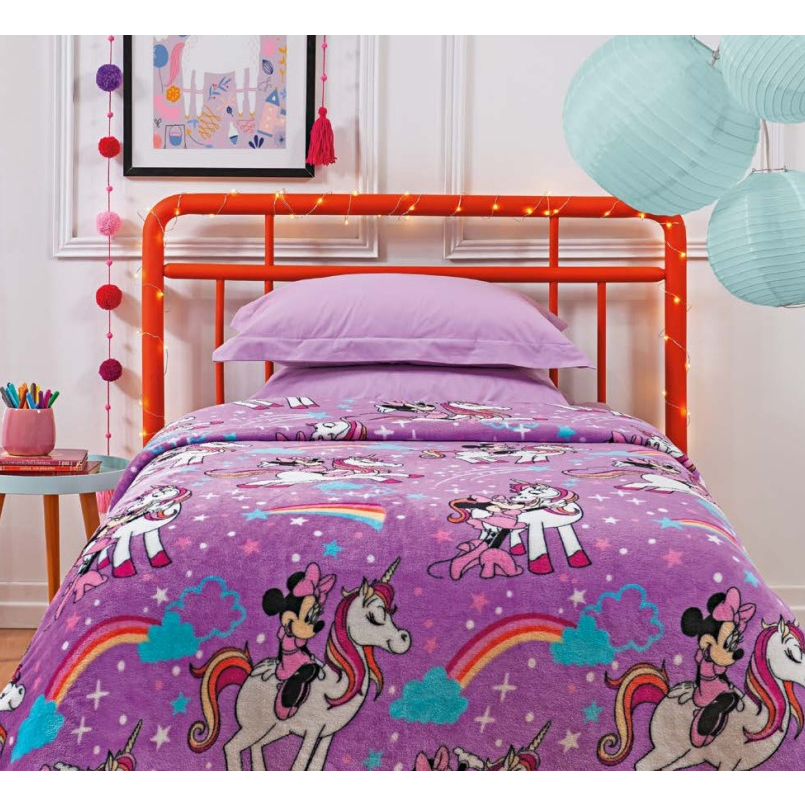 Cobertor Manta Infantil Solteiro Minnie Antialérgica  - Disney