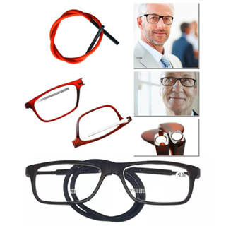 2 Óculos Leitura C/imã + Hastesilicone Grau +1 Até +5+ Caixa