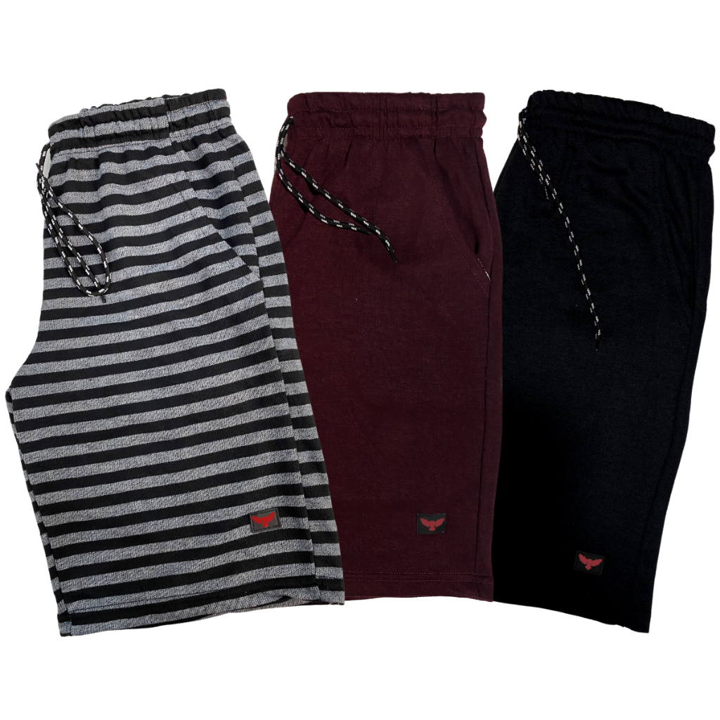 Kit 3 Bermudas de Moletom Academia Treino Masculino Plus Size do P ao G3