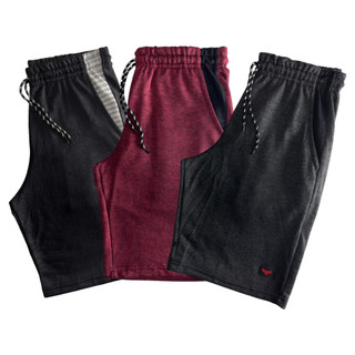 Kit 3 Bermudas Moletom Masculina Listrada Sortidas Desenho Academia Treino 100% Algodão Bermuda Confortável