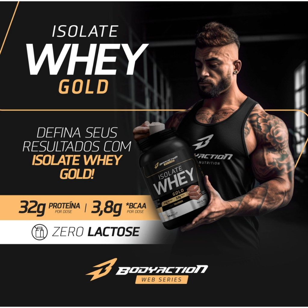 Detalhes do Whey Protein Isolado e Hidrolisado Isolate Gold 900g Bodyaction