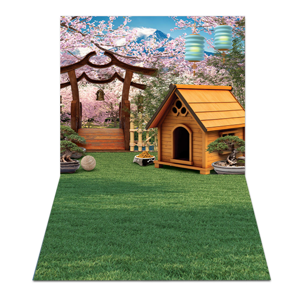 Fundo Fotográfico Jardim Casinha pet Shop Em Tecido PN-01258