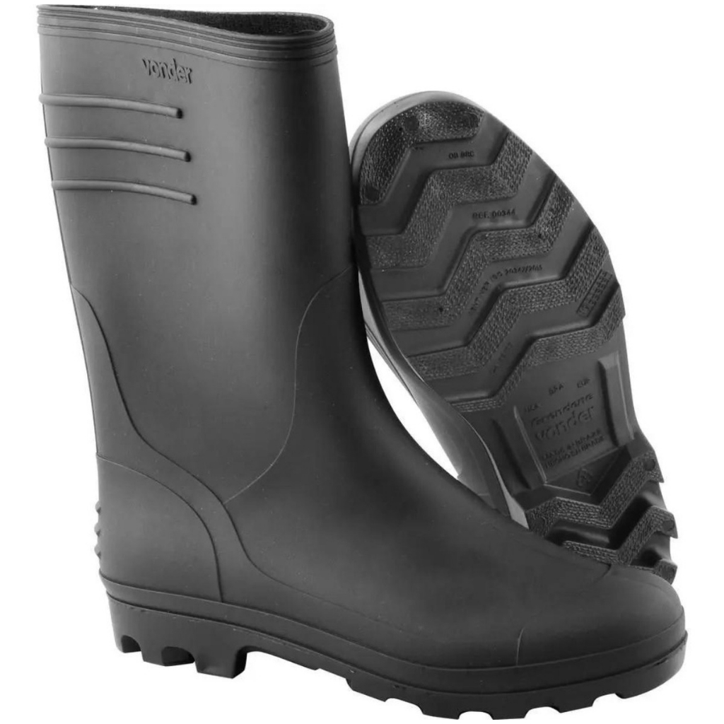 Bota Galocha Pvc Limpeza Faxina Preta Antiderrapante Borracha Preto Cano Médio Impermeável Unissex Chuva Motoboy em Oferta na Shopee
