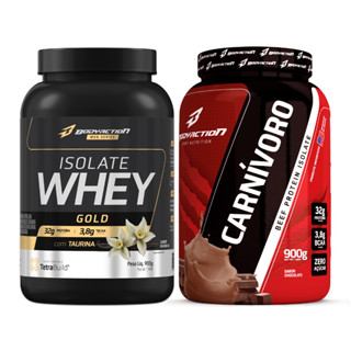 Whey Protein Isolado Isolate Gold 900g + Carnívoro Beef Protein - Bodyaction