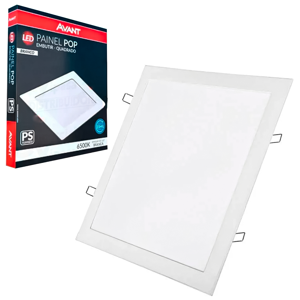 Painel Led Plafon Quadrado Embutir 30W - 45W De Potência Branco Frio Design Moderno Avant Bivolt - Home & Living