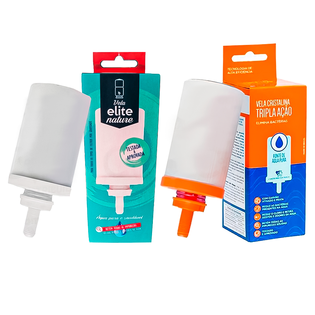 Vela para filtro de Barro Bebedouro Refil Tripla Ação e Ação Natural
