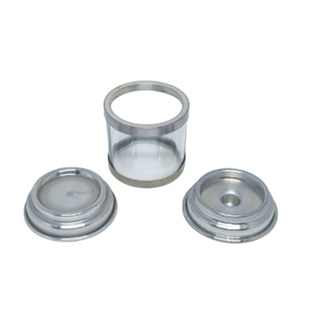 Porta Vela 7 Dias  ou 7 dias e Vela Palito de Vidro Transparente Base e Borda de Alumínio em Oferta na Shopee