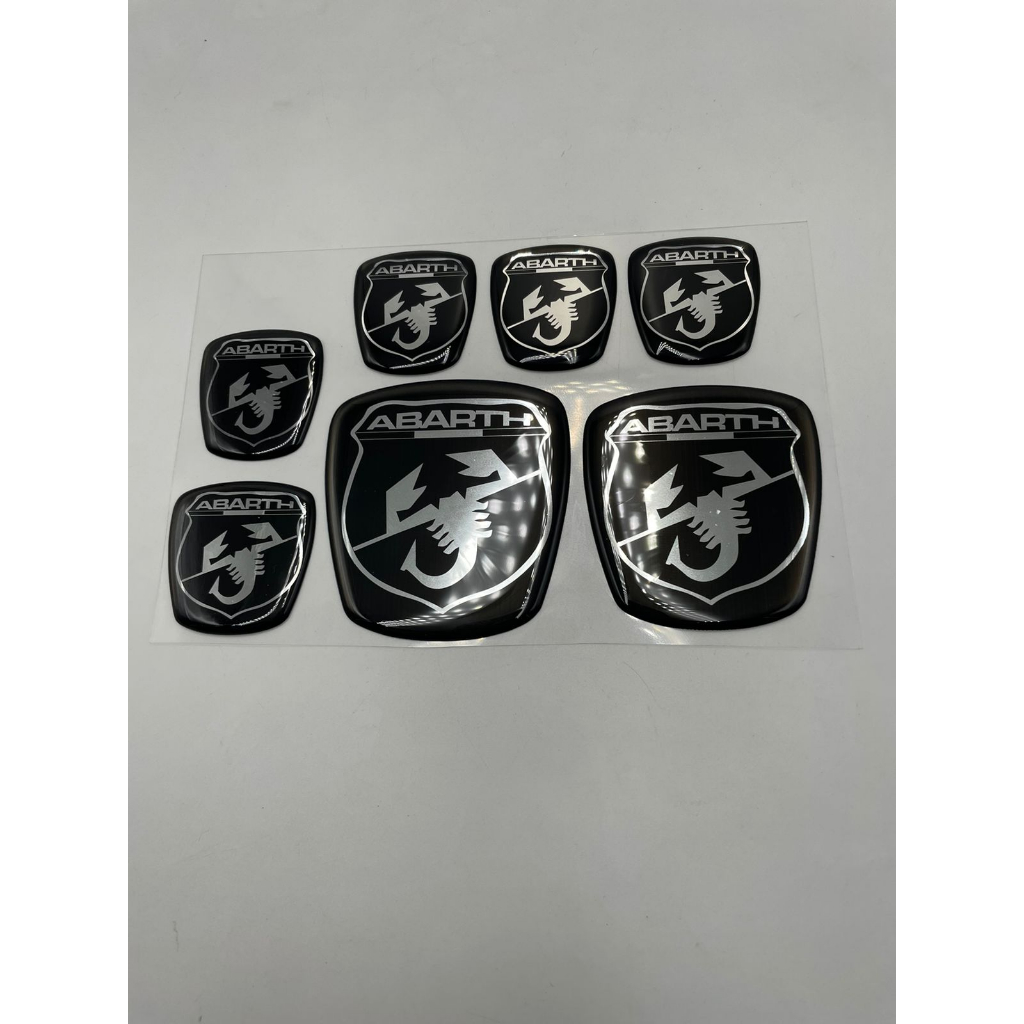 Kit 7 Adesivo Emblema Fiat Preto Abarth Bravo Resinado em Oferta na Shopee