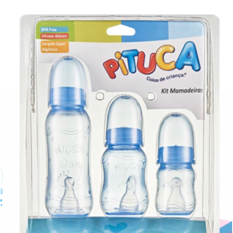 kit Mamadeira Para Bebê Pituca 80ml + 150ml + 240ml Mamadeira com Alça em Oferta na Shopee