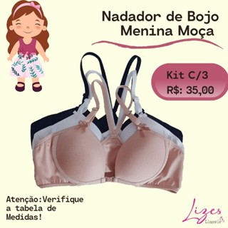 Kit 3 Nadador Bojo INFANTIL/Menina Moça Microfibra