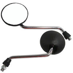 Espelho Retrovisor Mini Modelo Dt200 Preto Haste Cromada Par