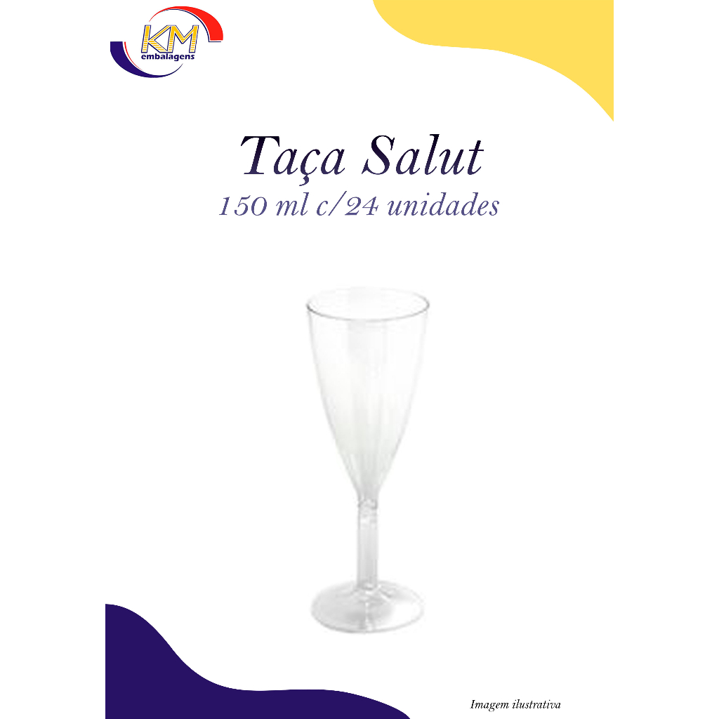 Taça Salut 150 ml c/24 unid. - Prafesta - drink, comemoração, bebidas, champanhe, eventos