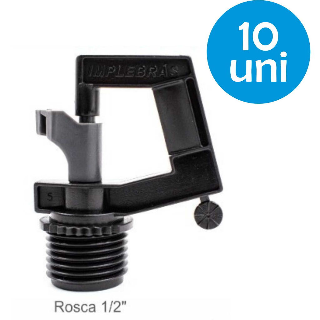 10 Micro Aspersor Bailarina 1/2pol. 330l/h para Irrigação Profissional Jardim Horta Gramado Pomares