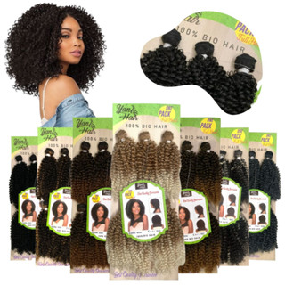 Cabelo Orgânico Cacheado Black 300gr 6 Telas
