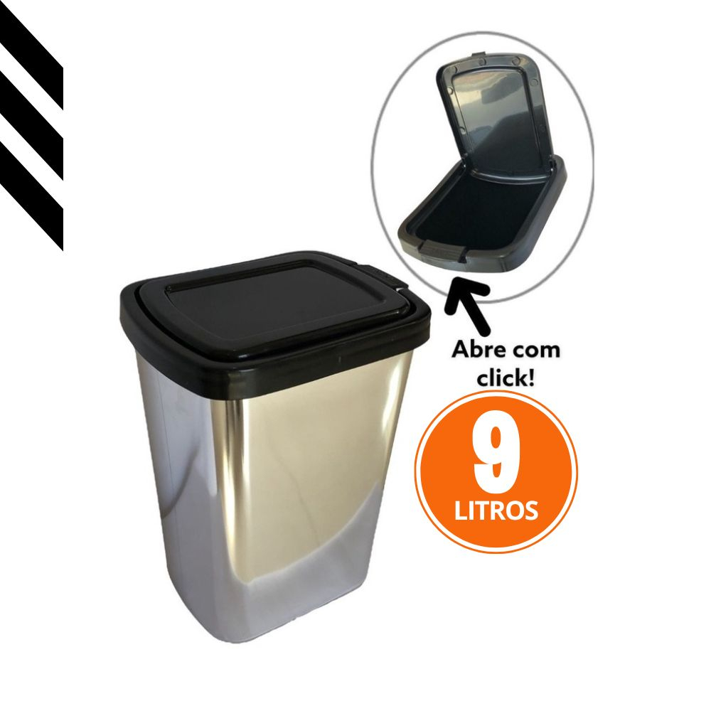 Lixeira de Pia Cozinha Banheiro Inox em Adesivo 9 Litros Pequena em Oferta na Shopee