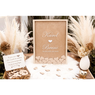 Quadro de Assinaturas para festa Casamento com Mensagens para os Noivos - Caixa personalizada em Oferta na Shopee