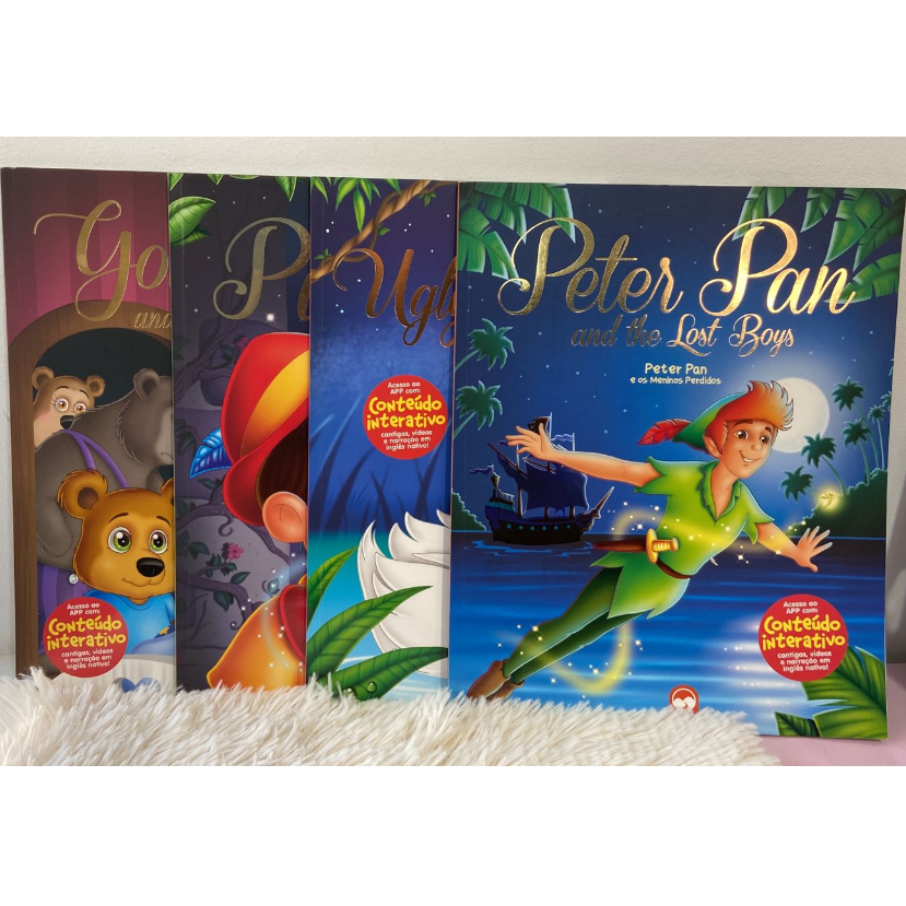 O Patinho Feio / The Ugly Duckling Pinoquio / Pinoquio cachinhos dourados, peter pan e os meninos perdidos  Meu Primeiro Livro Bilíngue  por Patrícia Amorim