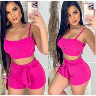 Conjunto Feminino Cropped E Short Virginia Vários Modelos