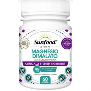 Magnésio Dimalato 800mg Com 60caps Sunfood