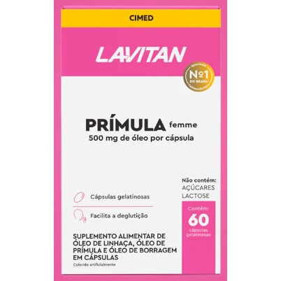 Lavitan Suplemento Vitamínico Prímula Femme 500 MG C/ 60 Capsulas