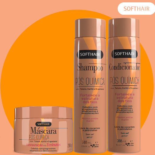 Linha Pós Química Soft Hair (shampoo/condicionador/máscara)