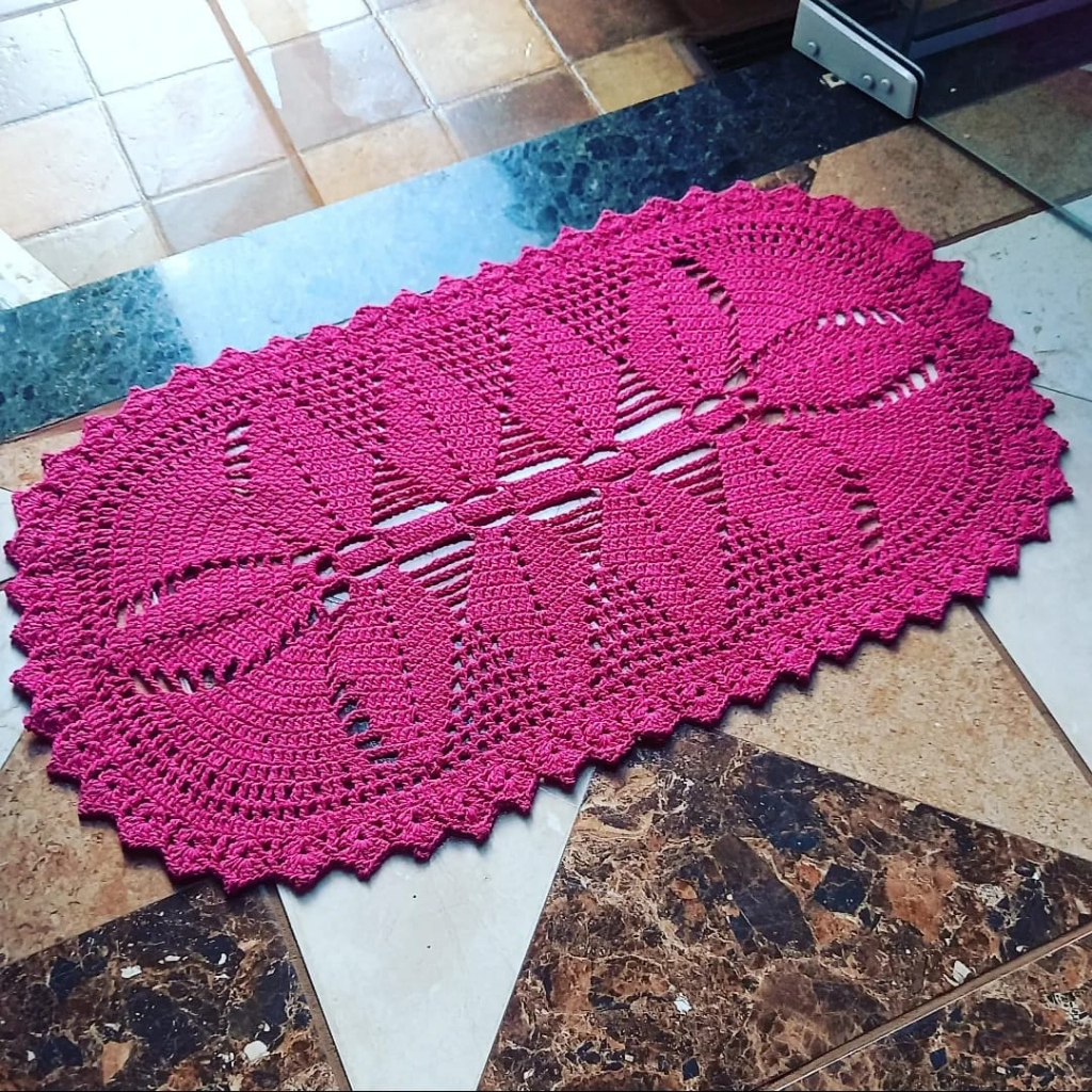 Tapete Oval de Crochê Tapete de Porta Várias Cores Moda Casa Decoração Cozinha Presente Natal Oferta