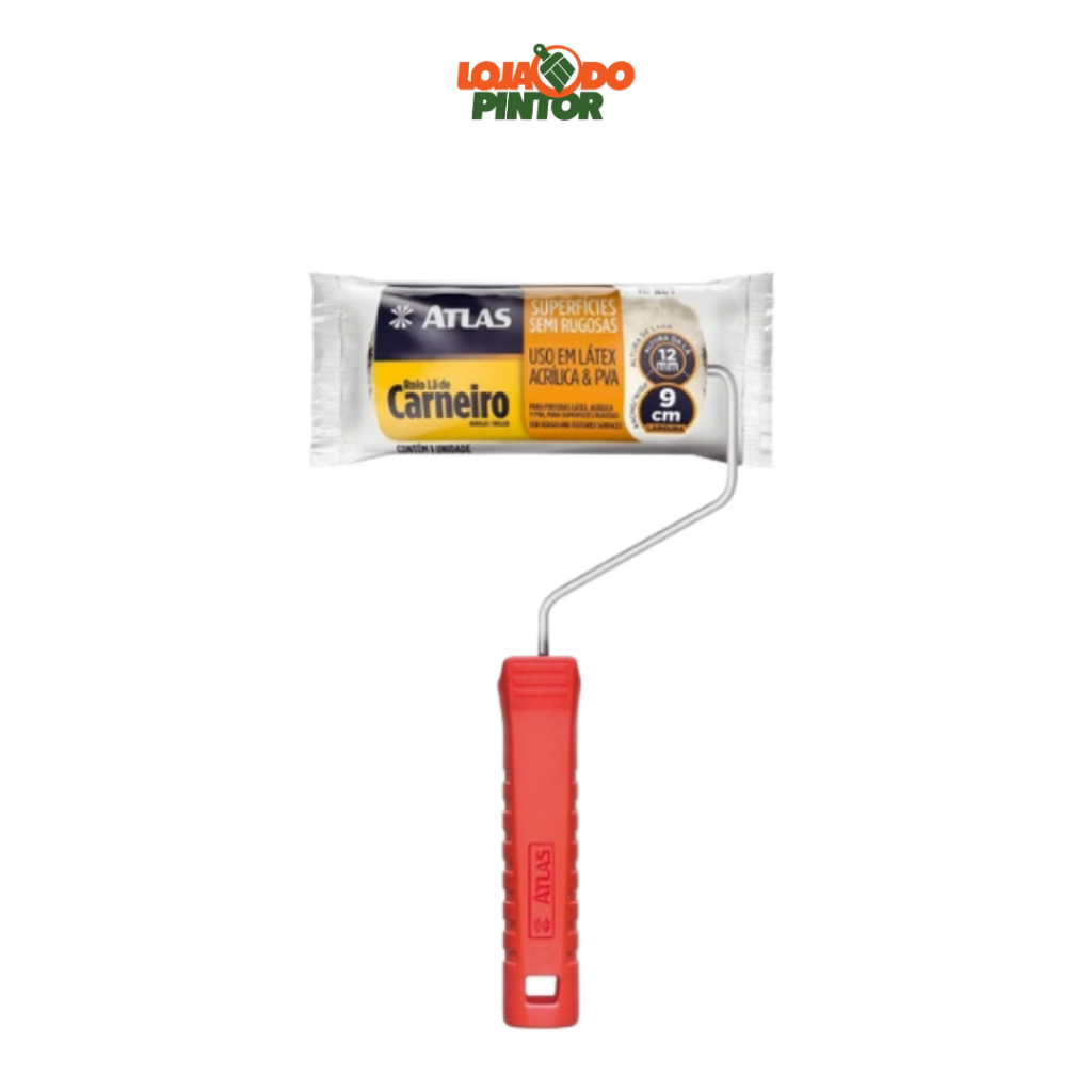 Rolo de Lã de Carneiro 9cm Para Pintura Látex Acrílica Atlas em Oferta na Shopee