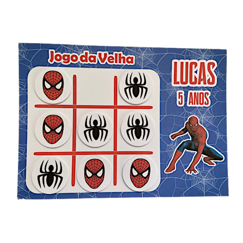 Jogo da Velha Personalizado - Homem Aranha - Qualquer Tema para Lembrancinha e Brinde