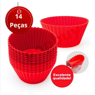 Forminhas Kit 14 Forma Assadeira P/ Cupcake Mini Muffin Bolinho