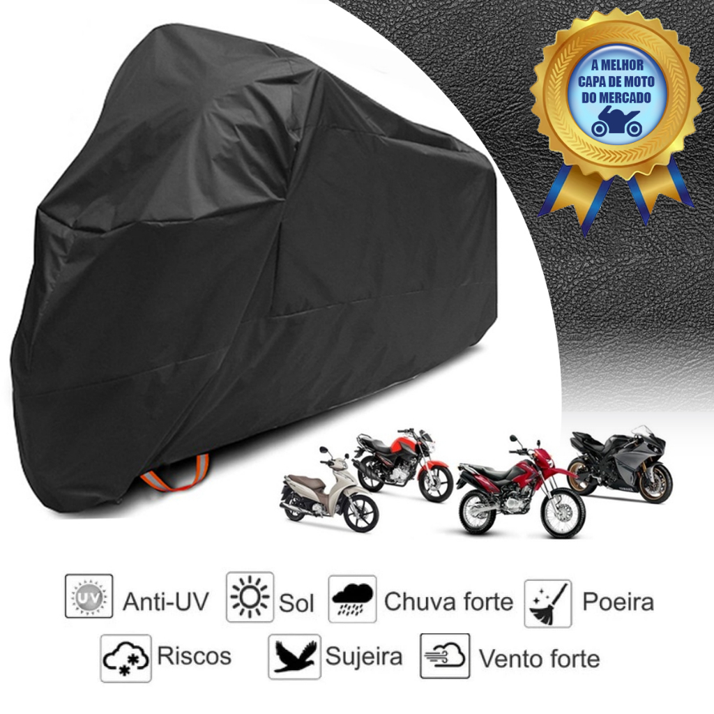 Capa Para Moto Protetora Forrada Impermeável Térmica Sol Chuva Poeira Anti-Risco Diversos Tamanhos Todos Modelos Motos em Oferta na Shopee