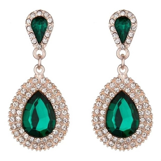 Brinco Strass Dourado Com Verde Madrinha Festa Luxo B19 em Oferta na Shopee