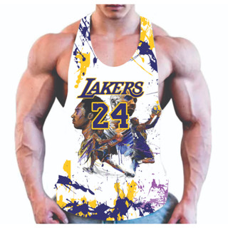 Regata masculina cavada academia treino musculação dry fit LAKERS 24