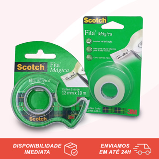 Fita Mágica Scotch Adesiva Invisível Com Suporte Ou Refil Original 3M em Oferta na Shopee