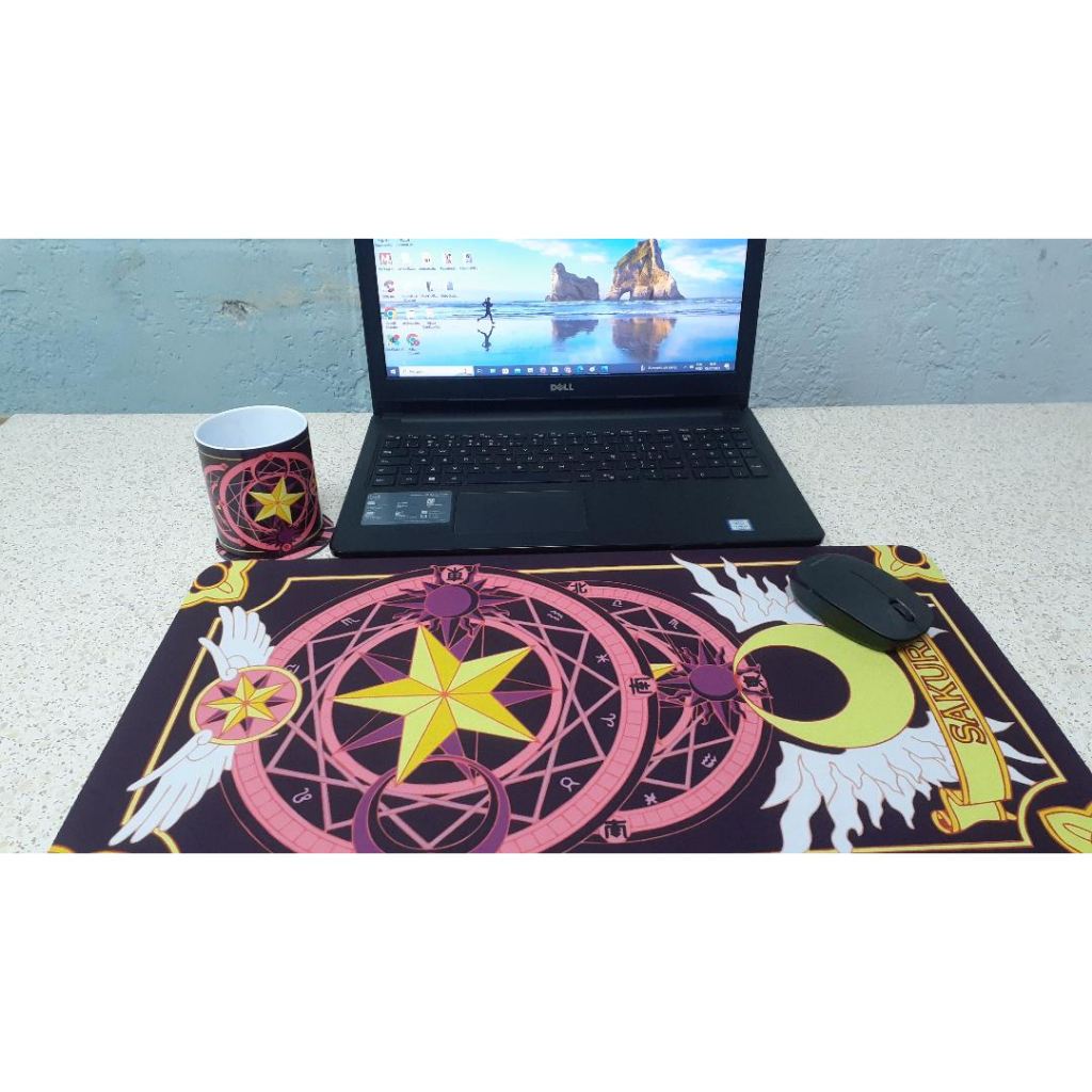 Sakura Roxo -  Kit com Mousepad Gamer (58cm x 30cm) + Caneca de Polímero + Porta Cópos