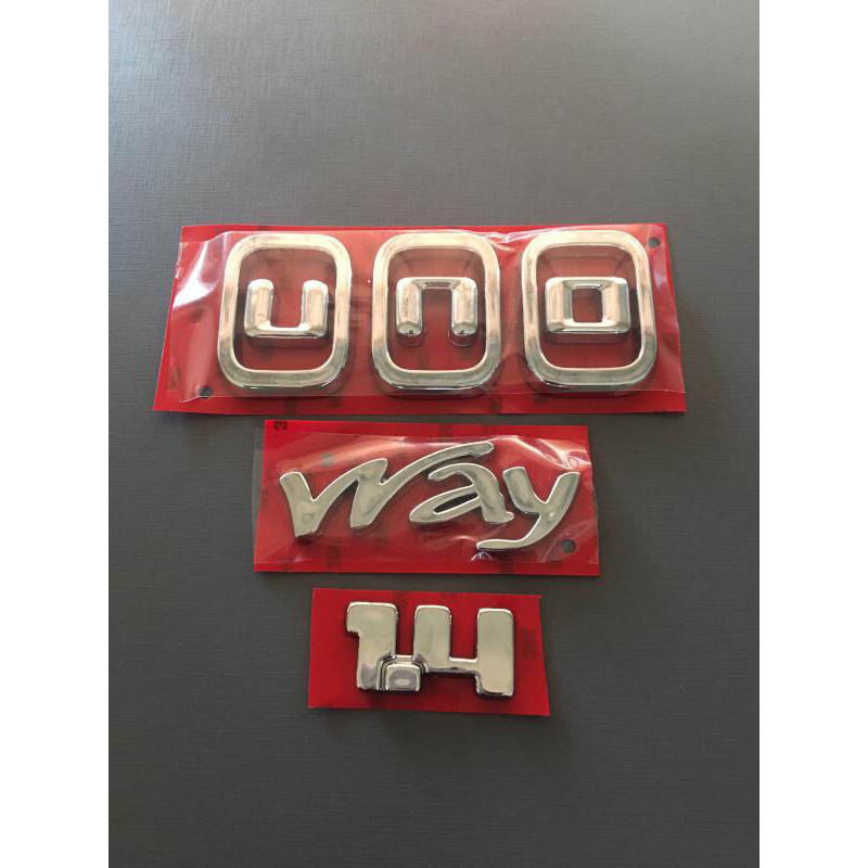 Emblema Letreiro Fiat Uno Way 1.4 Modelo 2011 Acima Peça Cromada