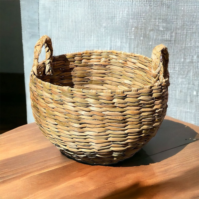 Vaso Cesto de Palha de Taboa Cuia 33x20