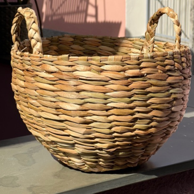 Vaso Cesto de Palha de Taboa Cuia 33x20