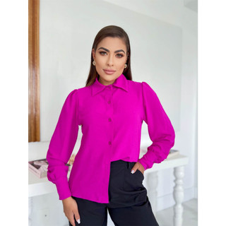 blusa camisa feminina manga longa tecido Duna