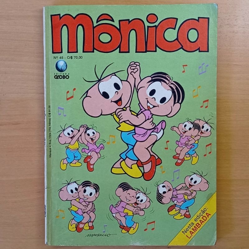 Gibi revista em quadrinhos Almanaque da Mônica N°45 Editora Globo 1990