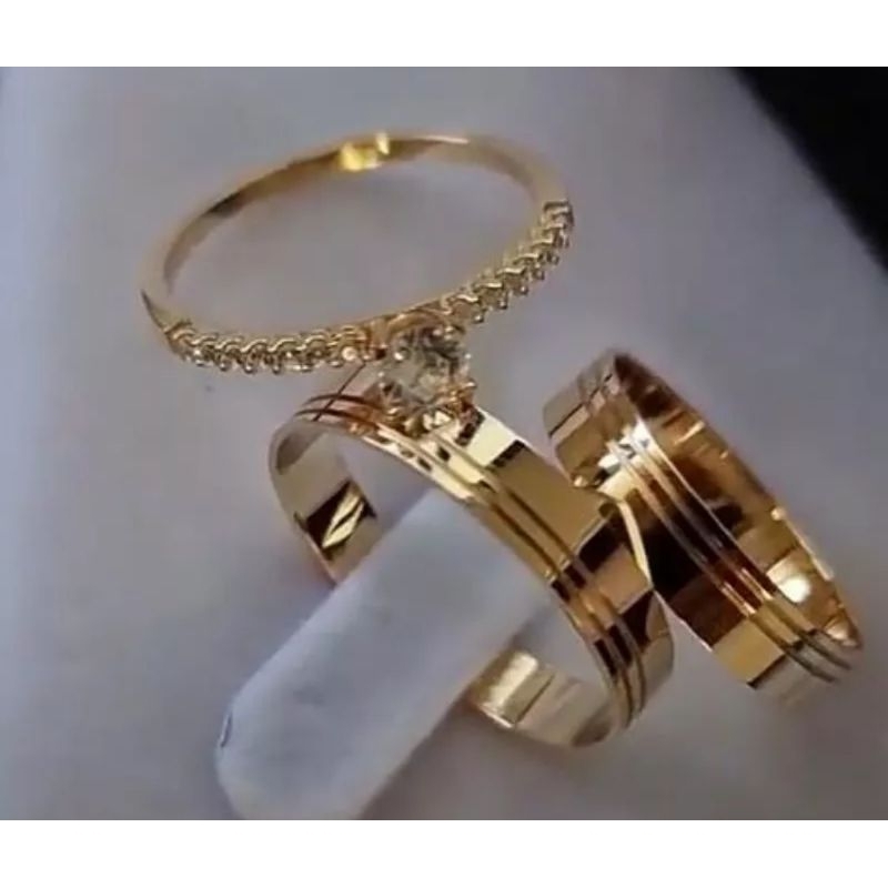 PAR ALIANÇA 2FRISOS 6MM TUNGSTÊNIO SOLITÁRIO E CAIXINHA