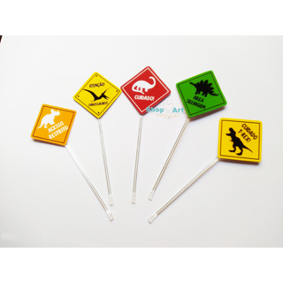 Tag Enfeite Dinossauros para Docinhos Topper Dinossauro Plaquinhas p/ Doces Tema Jurassic Park Festas Aniversários em Oferta na Shopee