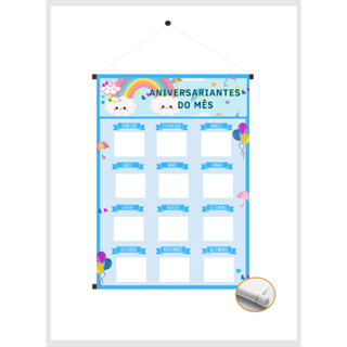 Banner Escolar Didático  Aniversariante chuva de Benção em Oferta na Shopee