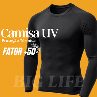 camisa masculina UV +50 proteção térmica manga longa - blusa segunda pele - camisa uv