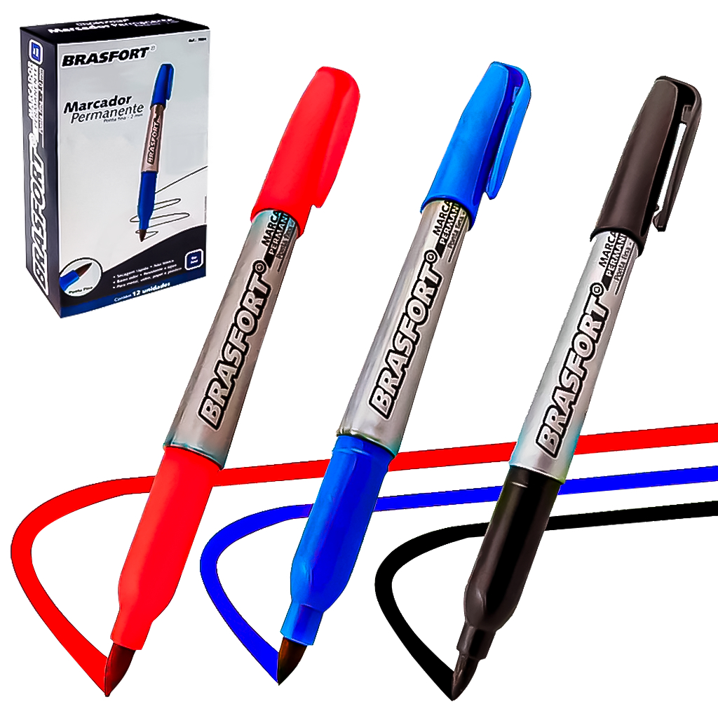 Caneta Marcador Permanente Pincel Atômico Ponta Redonda Plástico Metal Papel Vidro Plástico Alumínio em Oferta na Shopee