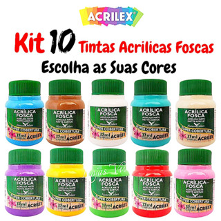 Kit 10 Tintas Acrilicas Fosca - Acrilex