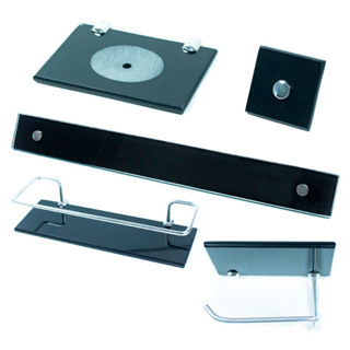 Kit Acessórios Para Banheiro em Vidro 05 peças Reto PRETO em Oferta na Shopee