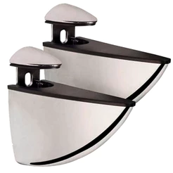 Kit Jogo Com 2 Suporte Tucano Para Prateleira Mesa De Vidro Madeira MDF Tamanho Médio Metal Cromado