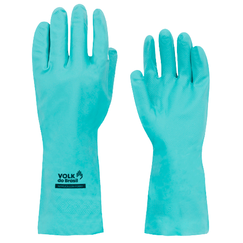 Luva Nitrilica Verde Com Forro Volk Multiuso Casa Cozinha Limpeza Produto Químico Antialérgico em Oferta na Shopee