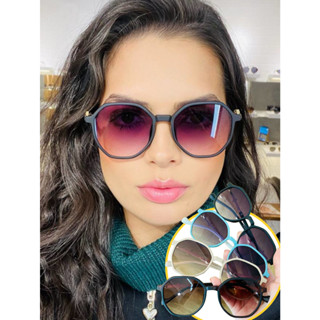 Óculos de Sol Feminino Octagonal Luxo Linha Premium Proteção Uv400 Várias Cores